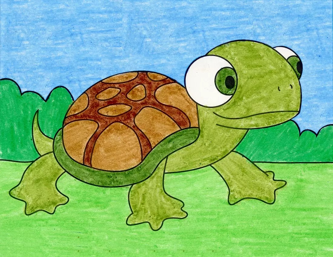 How To Draw A Sea Turtle Step By Step For Kids