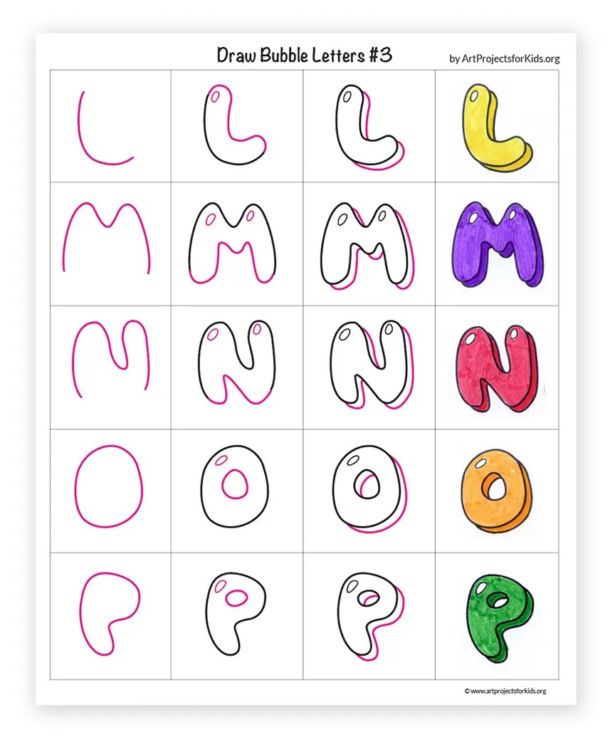 Cool Bubble Letters Alphabet To Trace