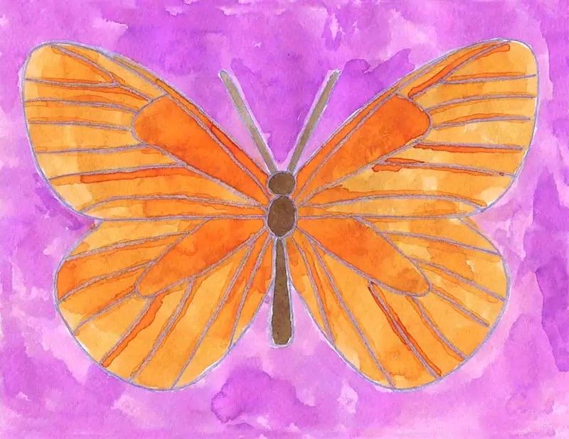 Easy How to Draw a Butterfly Tutorial Video and Butterfly Coloring