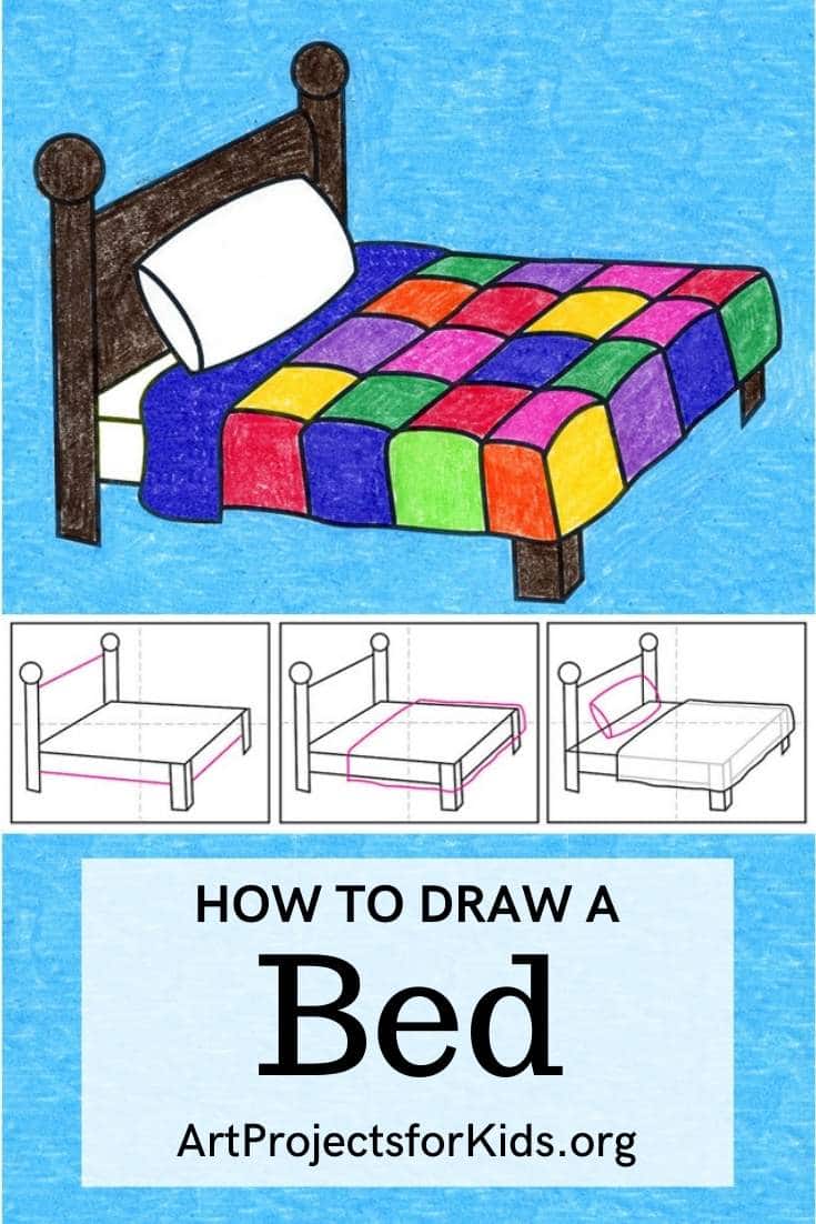 How To Draw Bed Sheets Easy How to Draw a Bed Tutorial · Art Projects for Kids