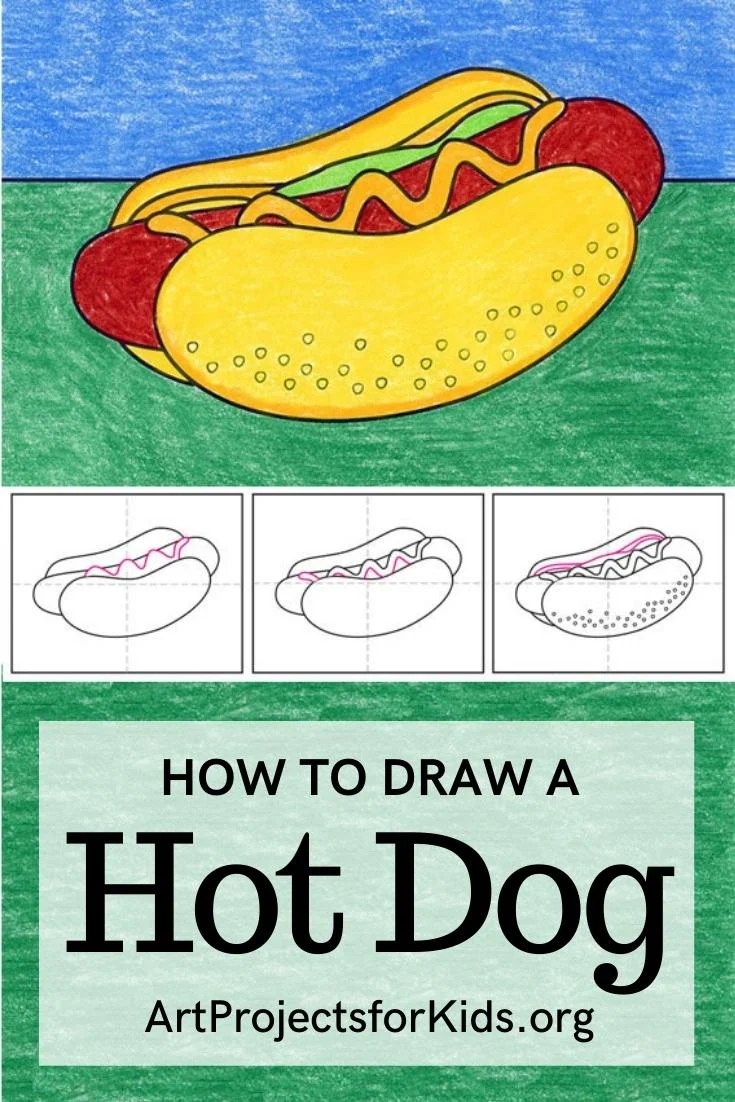 How to Draw a Hot Dog · Art Projects for Kids Kids Fashion Health Education