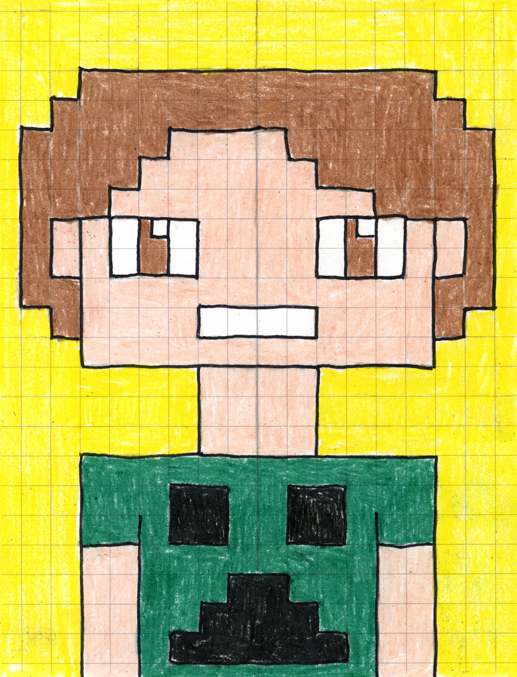 Easy How to Draw a Minecraft Selfie Tutorial Video and Minecraft