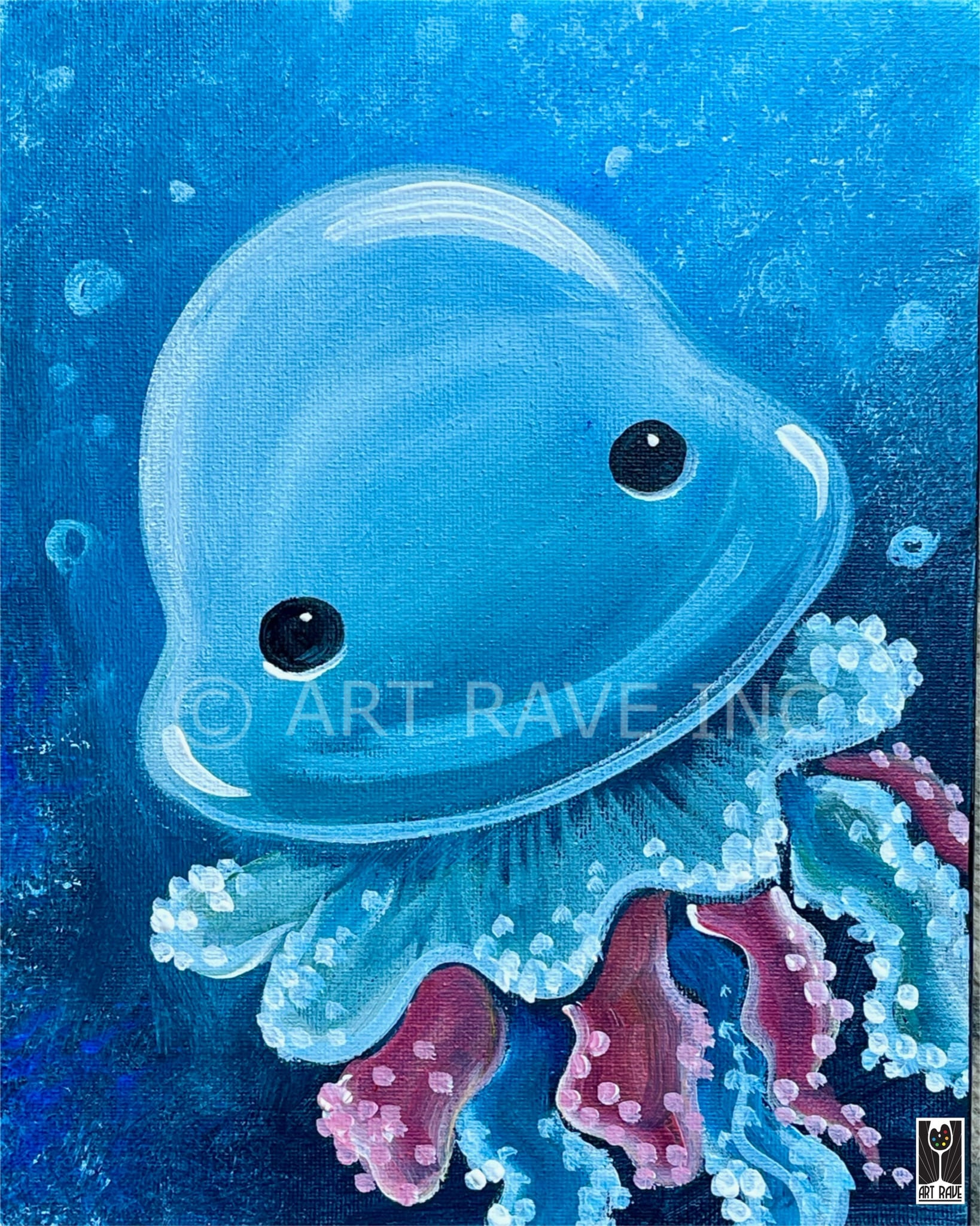 Learn to Paint a jellyfish Art Rave Inc.