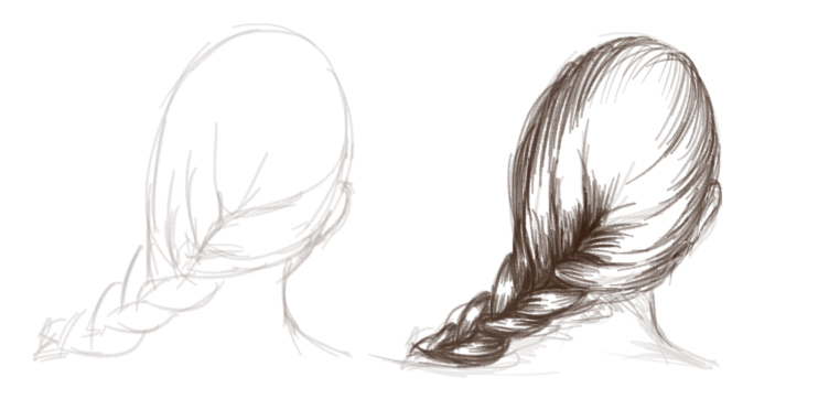 как рисовать волосы поэтапно