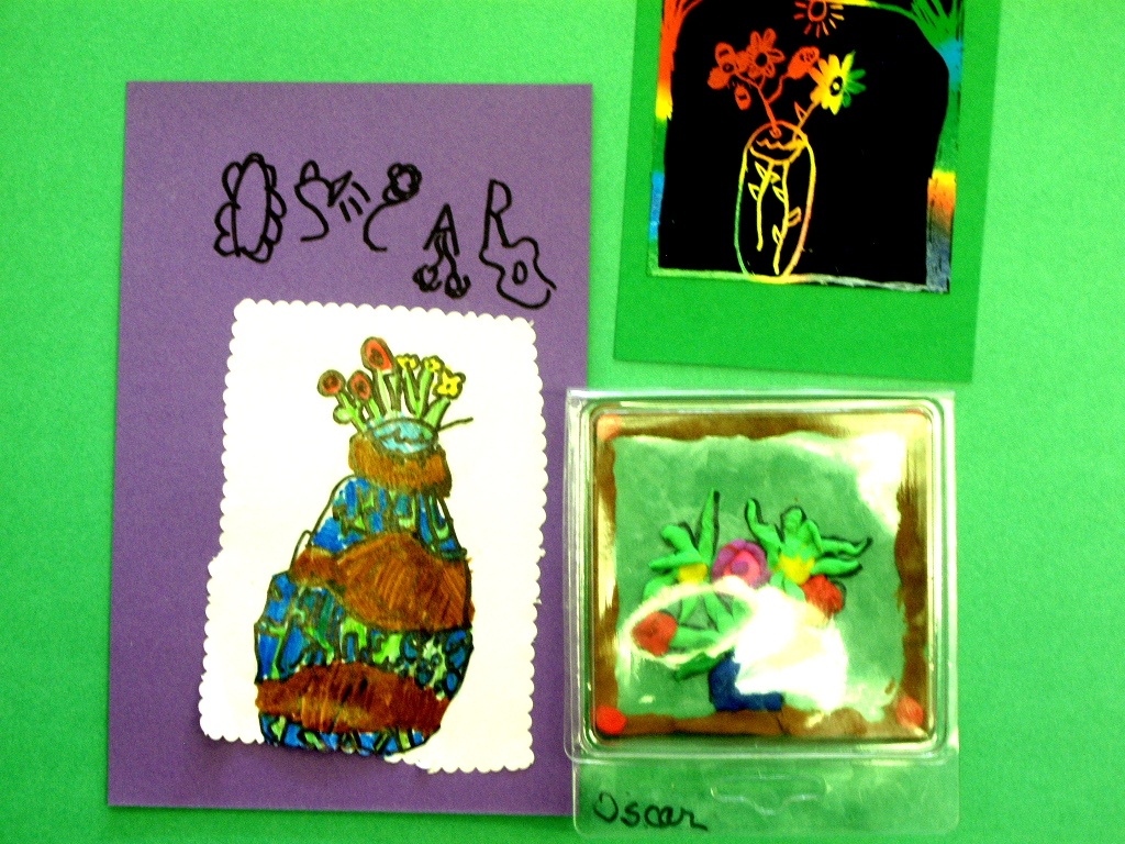 Bouquet de fleurstechniques variées, 2D Arts plastiques