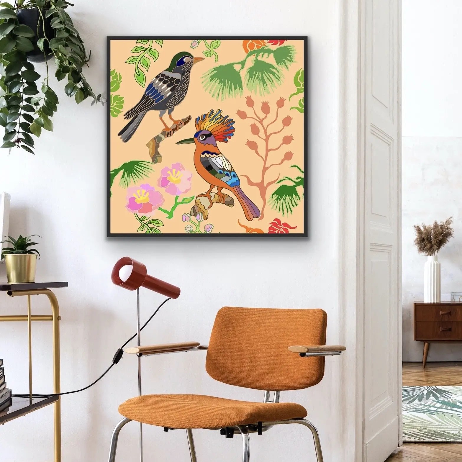 Oriental Birds 12, a framed print on canvas or paper Artscope