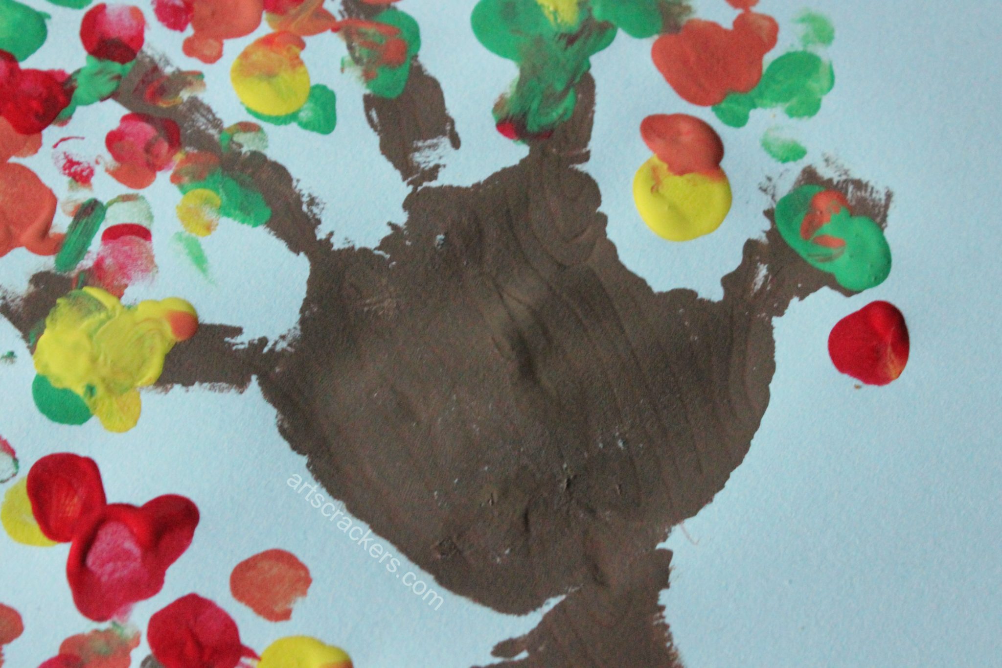 Fall Trees Handprint Art