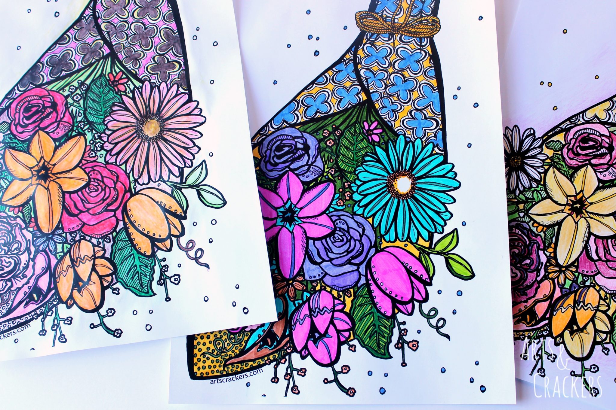 FREE Bouquet Adult Coloring Page