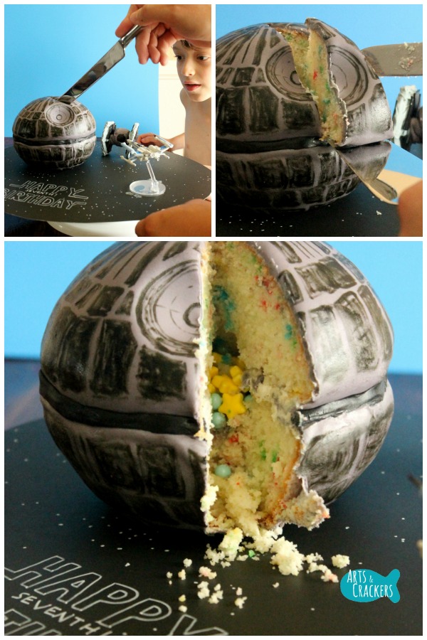 CandyFilled Death Star Cake Tutorial with Tie Fighter Cake Pops