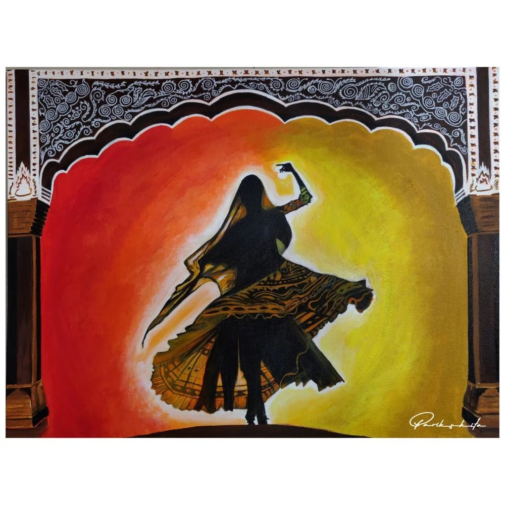 Ghoomar Painting Buy Ghoomar Acrylic canvas Painting Online Arts Fiesta