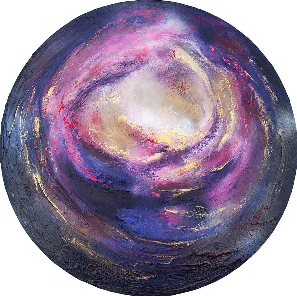 Portal Cosmic Acrylic Wall Art on Round Textured Canvas Sarah