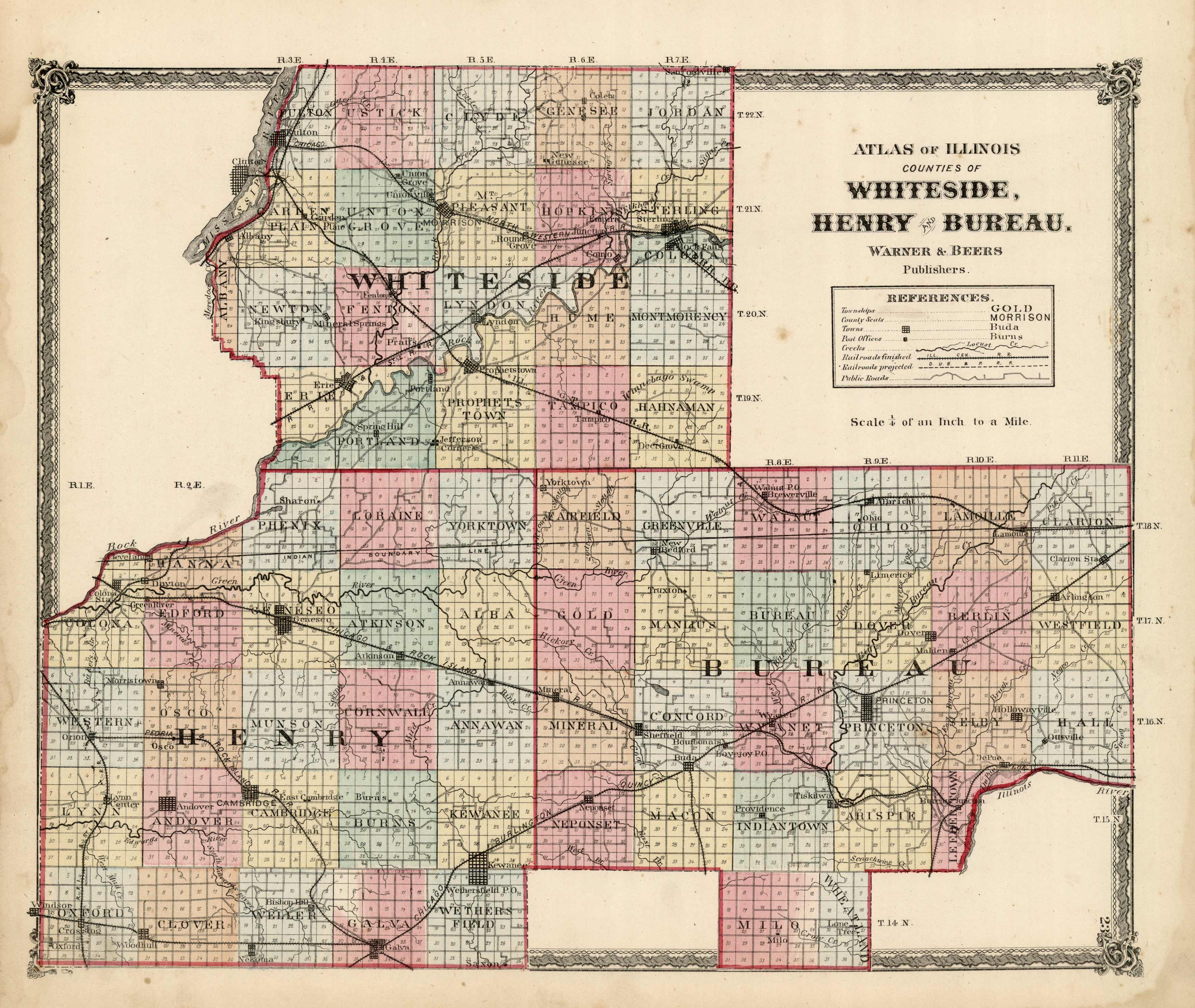 Illinois Counties of Whiteside, Henry, and Bureau Art Source