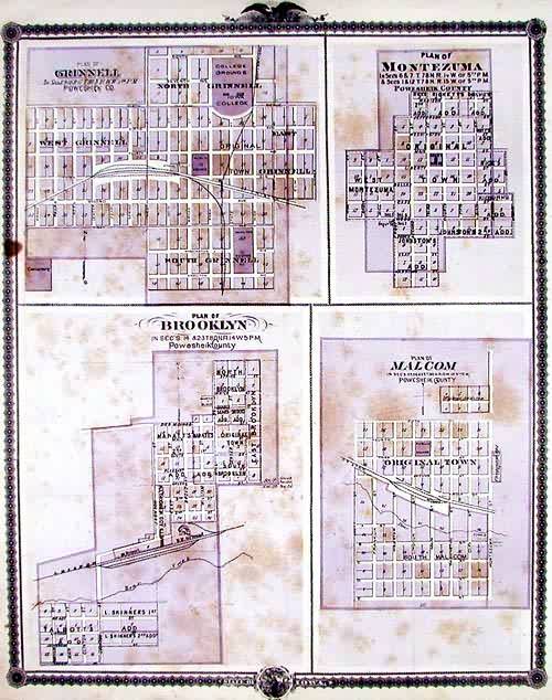Plan of Grinnell, Plan of Montezuma, Plan of Plan of Brooklyn