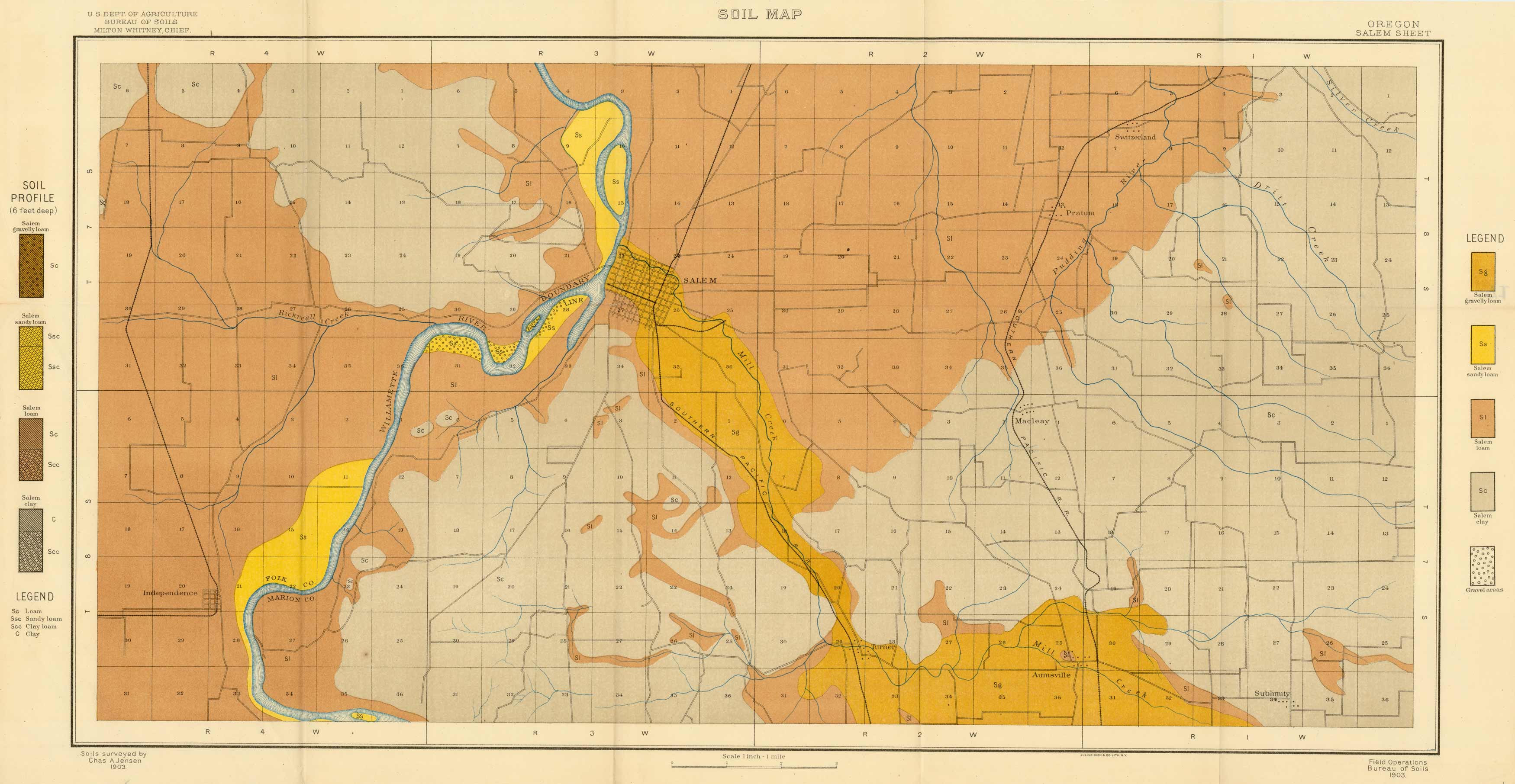 Soil Map Oregon Salem Sheet Art Source International