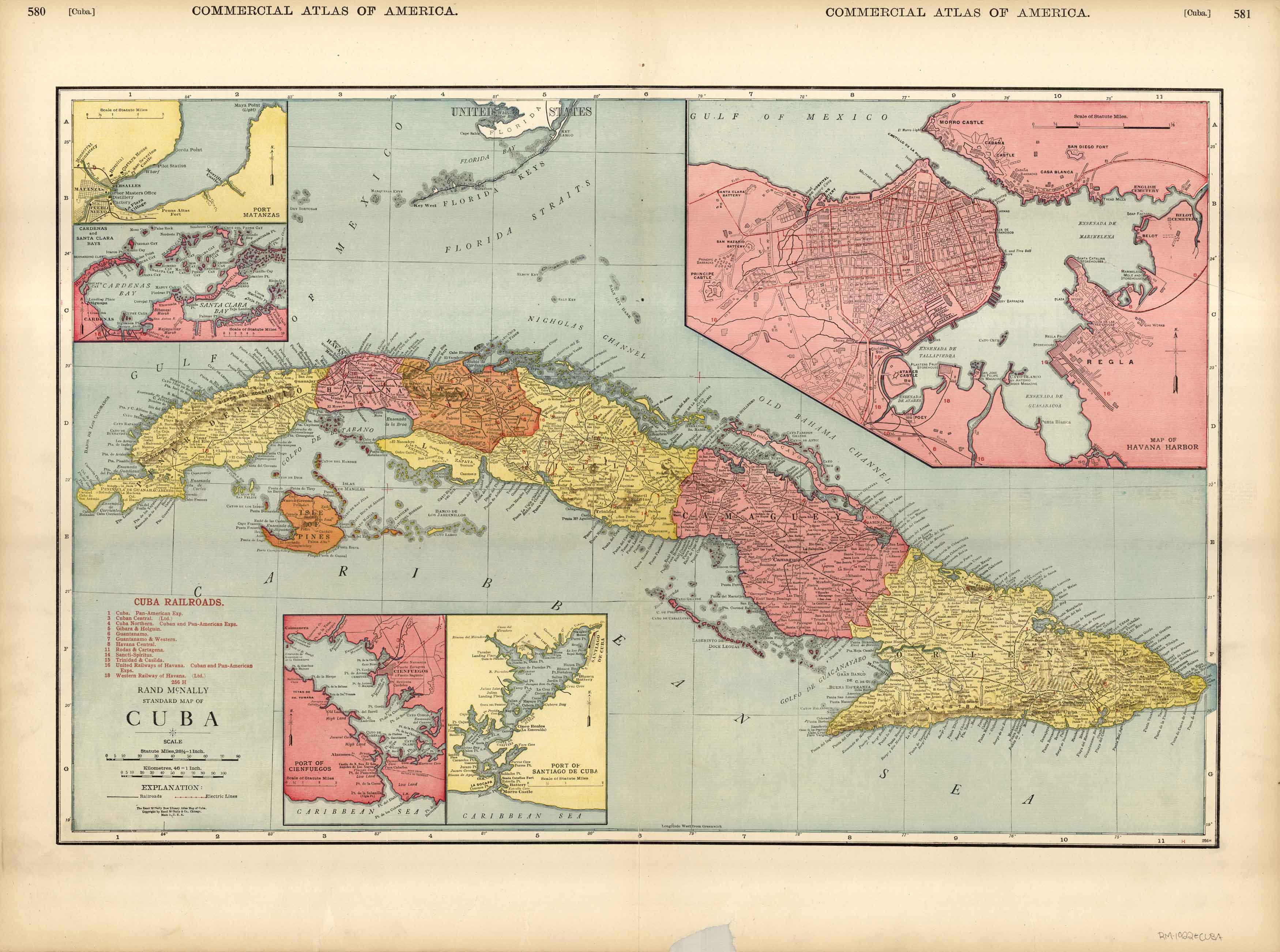 McNally's 1922 Map of Cuba Art Source International