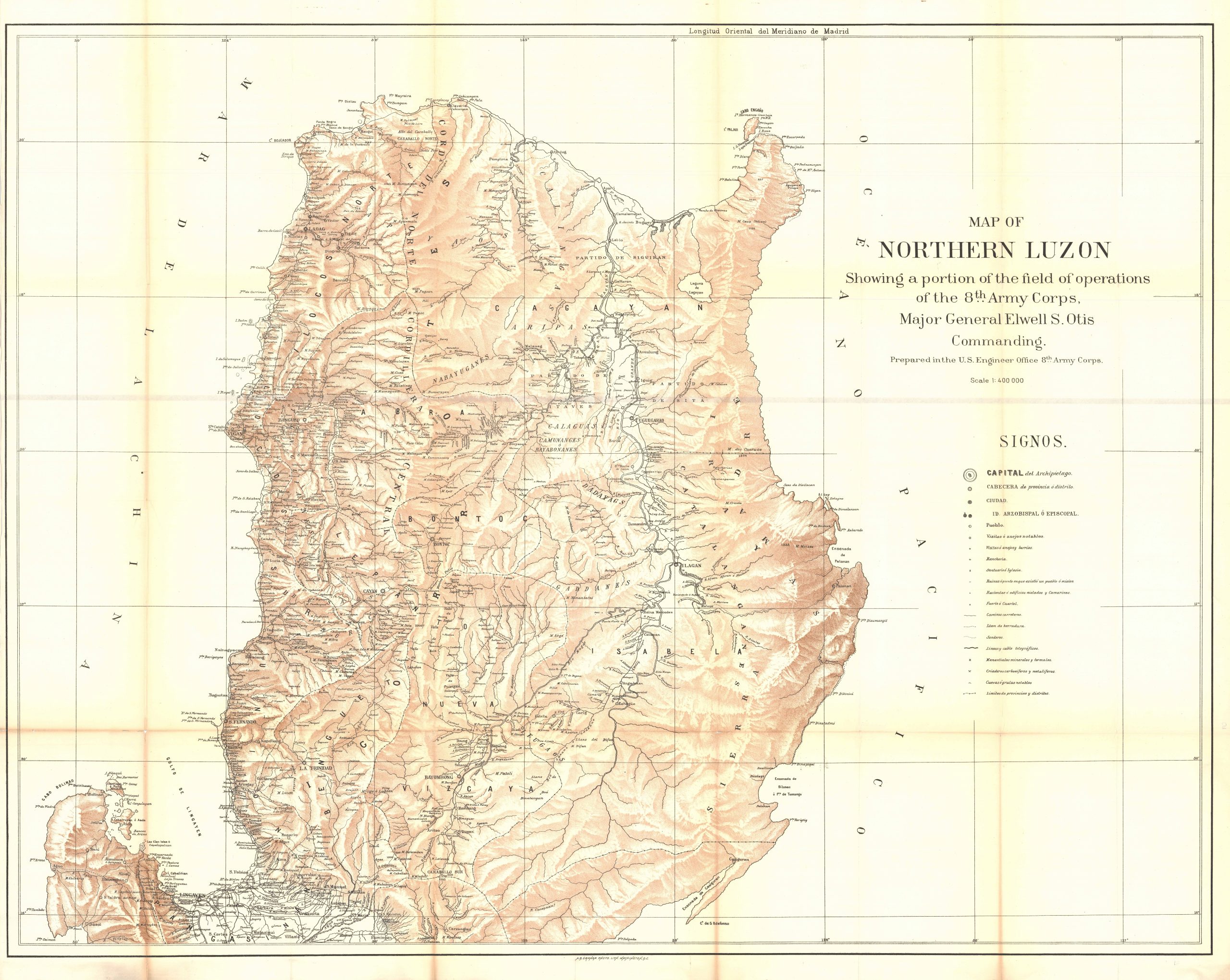 Map of Northern Luzon, Philippines Art Source International