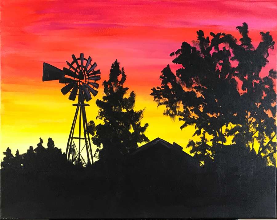 Sip and Paint "Farm Windmill" Art Studio 27 Sip and Paint, Private