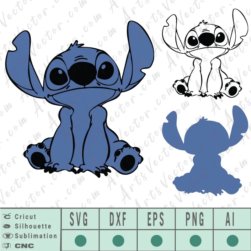 Lilo And Stitch Cricut Layered SVG EPS DXF PNG AI Vector Instant