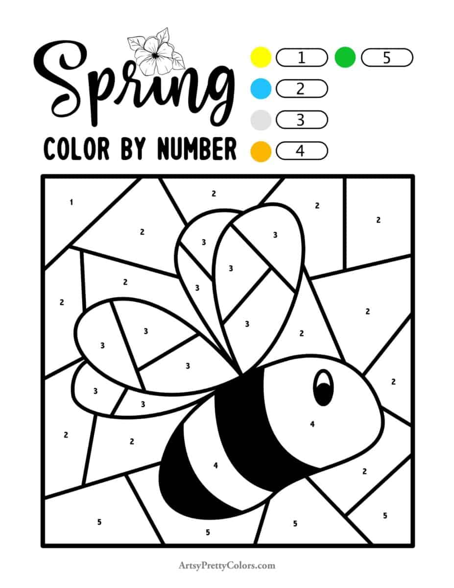 Spring Color By Number (Free Printables) Artsy Pretty Colors
