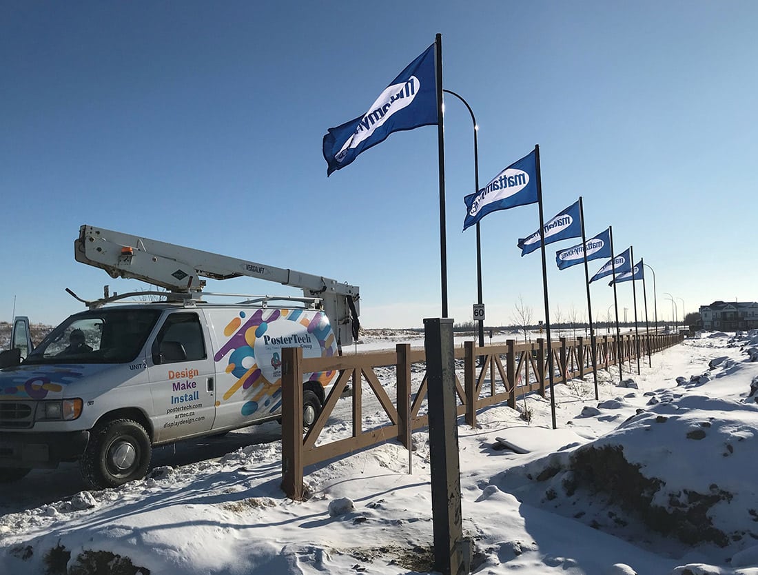 New Community Development Flags Arttec Signs Canada's Signage Experts