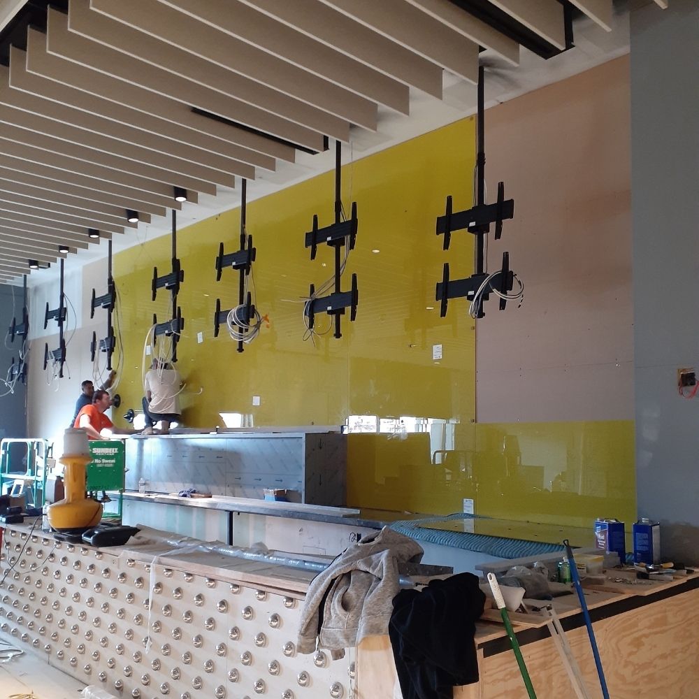 Back Painted Glass Atlanta Top Draft Sports Bar ArtVue Glass