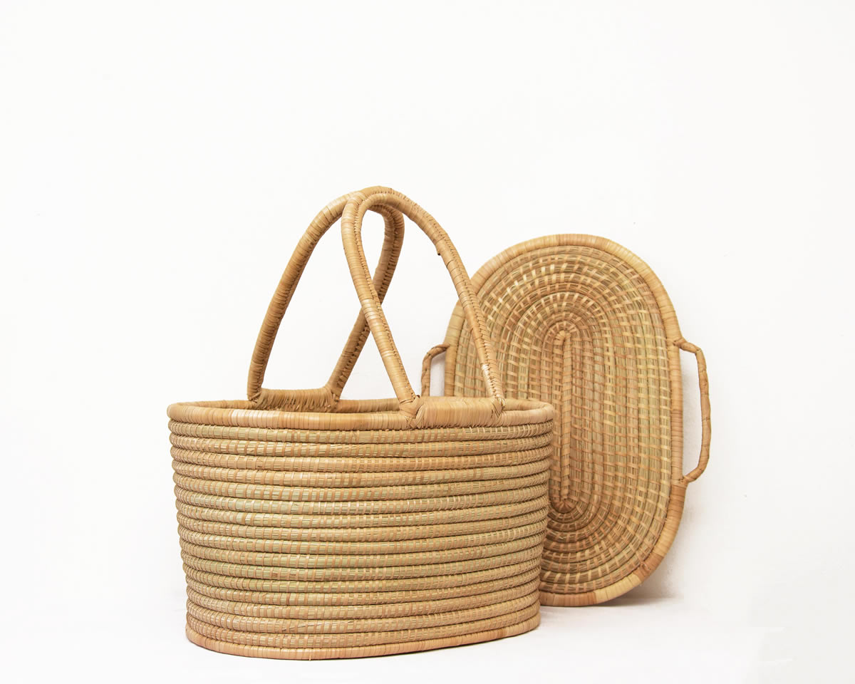 Picnic Baskets with Lid Art Wicker