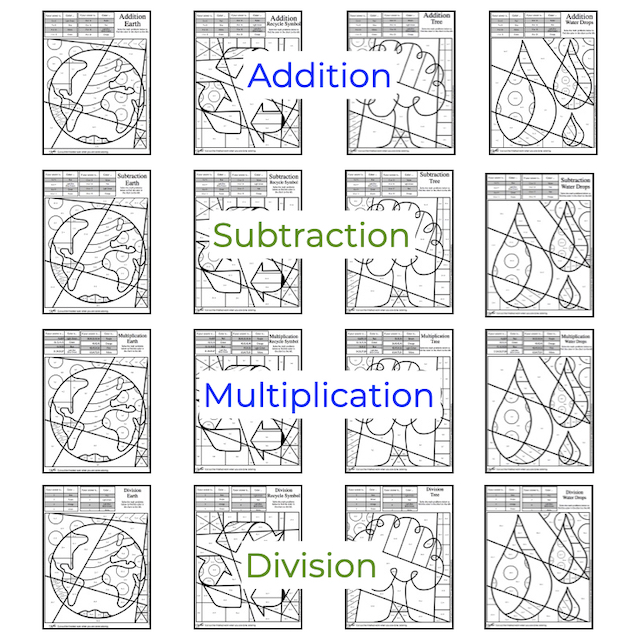 Earth Day Math Fact Coloring Sheets Art With Jenny K.