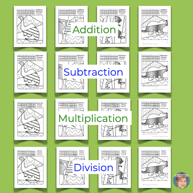 Dinosaur Math Coloring Pages Art With Jenny K.