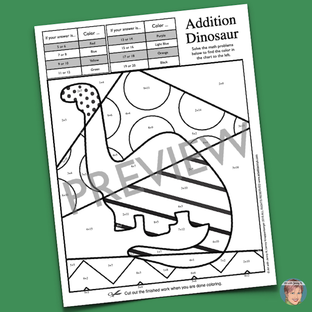 Dinosaur Math Coloring Pages Art With Jenny K.