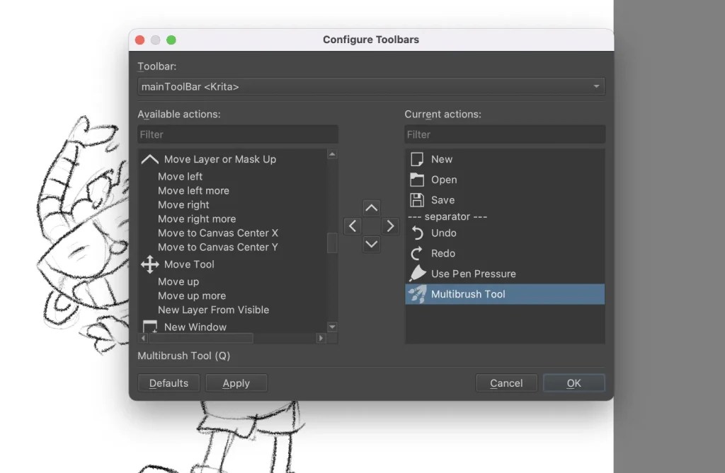 How to Use Mirror or Symmetry Tool in Krita Artwork Path