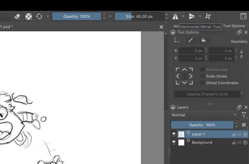 How to Use Mirror or Symmetry Tool in Krita Artwork Path