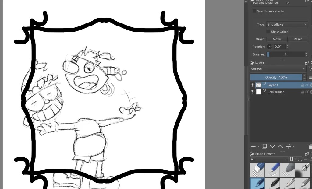 How to Use Mirror or Symmetry Tool in Krita Artwork Path