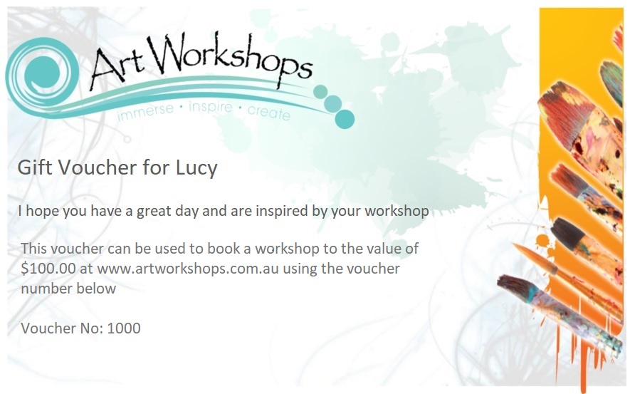 Gift Voucher Gift Card for Art Art Classes and Art Supply