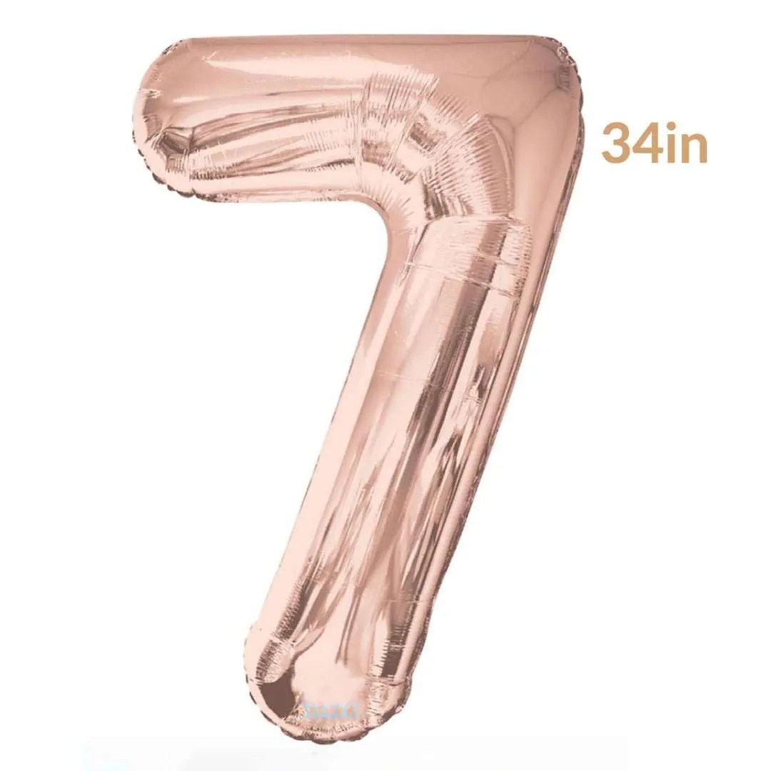 34in Rose Gold Number Balloons Party Store Miami FL Same Day Delivery