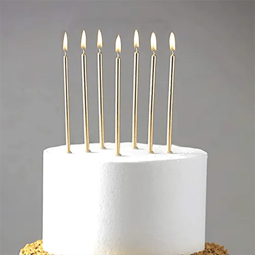 Long Gold Birthday Candles 12ct Party Store Miami FL Same Day Delivery