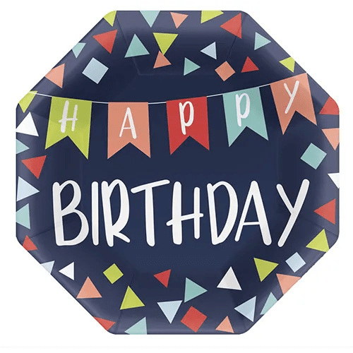 Blue Happy Birthday Plates 7in 8ct Party Store Miami FL Same Day