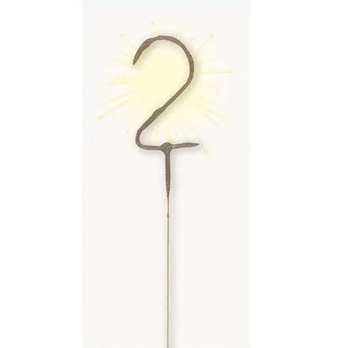 Number 2 Sparkler Flame Cake Candle Party Store Miami FL Same Day