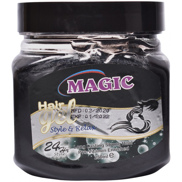 MAGIC HAIR GEL BLACK 250G ARU INDUSTRIES LTD