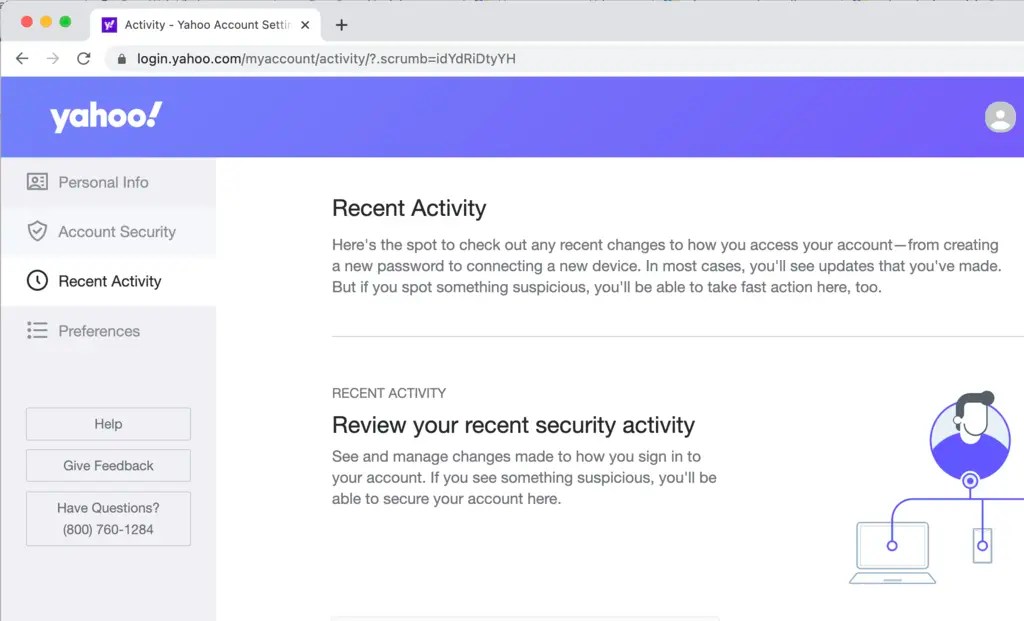 How to see your Yahoo! Mail log activity