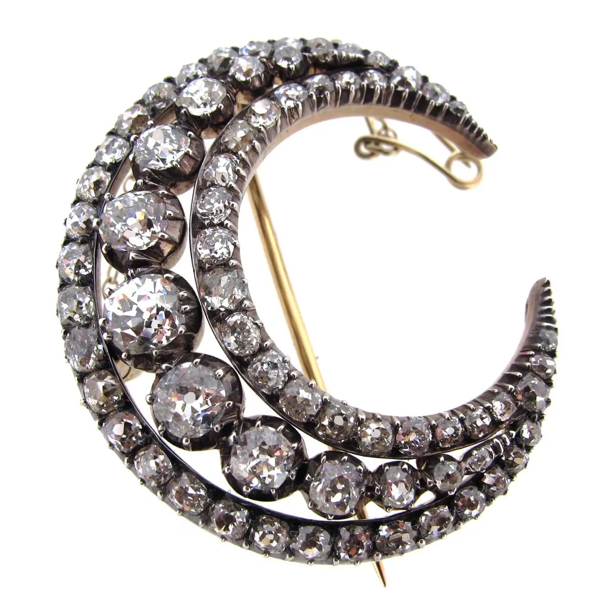 Antique Diamond Crescent Brooch A.R. Ullmann