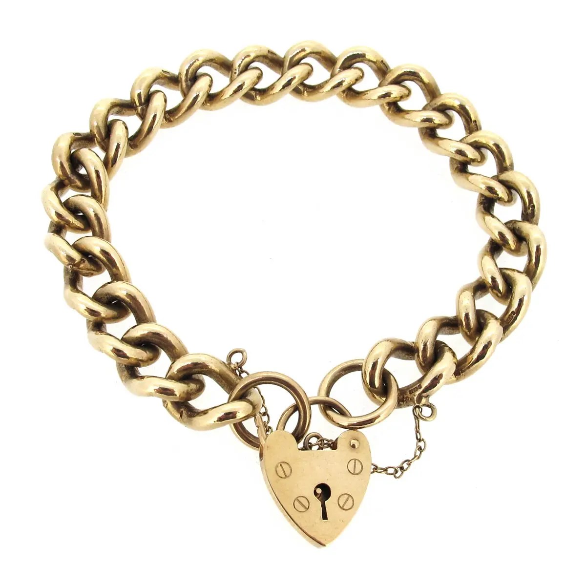 Gold Heart Padlock Bracelet A.R. Ullmann