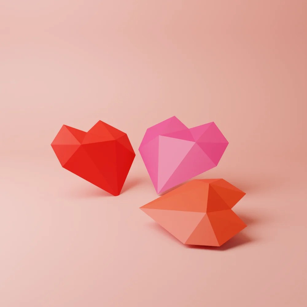 Low Poly Heart Template | 3D Heart Lowpoly Craft | Arul Papercraft