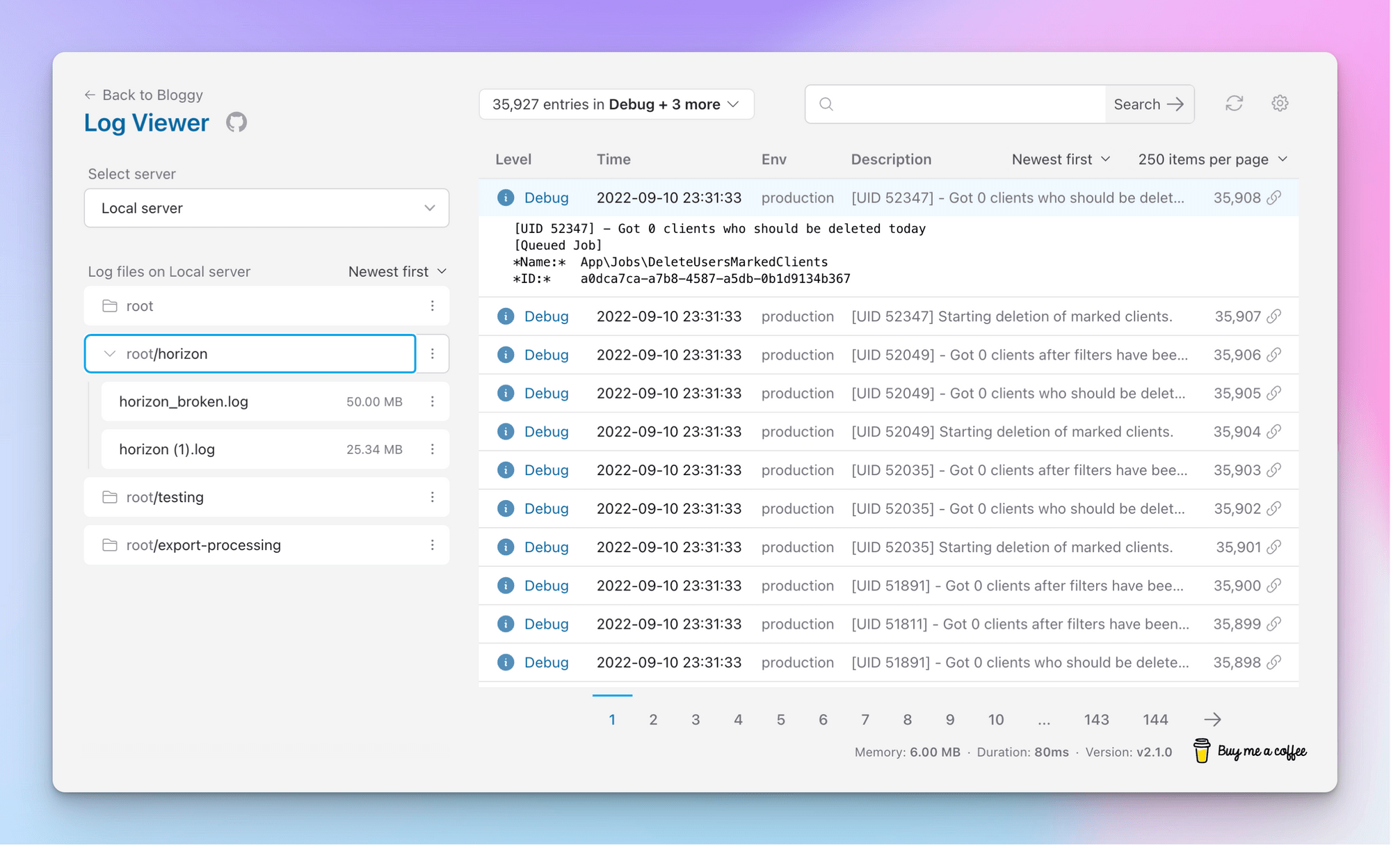Log Viewer v2.2 Multiple hosts & Accessibility Arunas codes