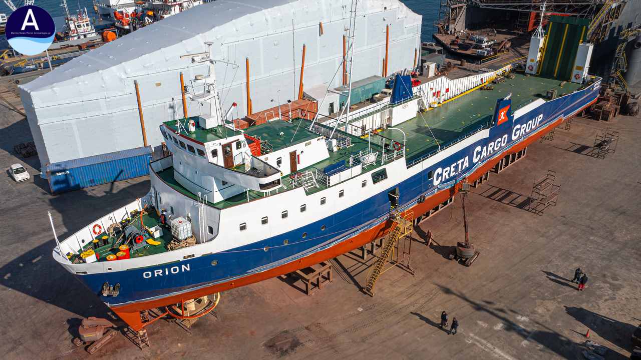 «ORION» Creta Cargo Lines (δεξαμενισμός) VIDEO Αρχιπέλαγος, Η 1η