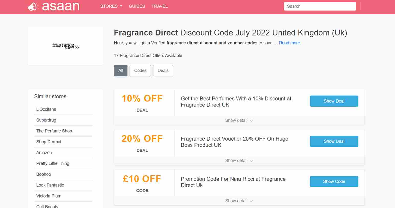 Fragrance direct discount code 20 off in June 2024 Uk