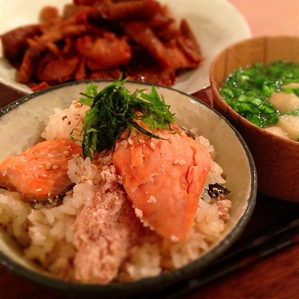 鮭と明太子の炊き込みご飯 あさこ食堂