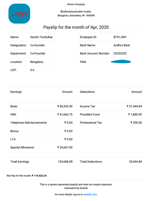 Payslip Software Create Salary Slip Online Asanify