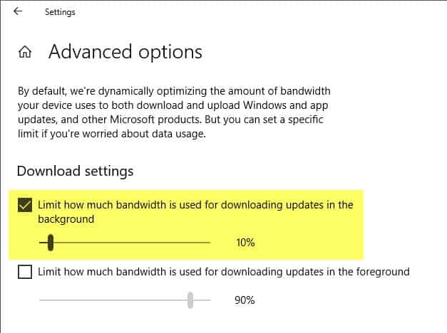 How to Limit Bandwidth on Windows 10 Update