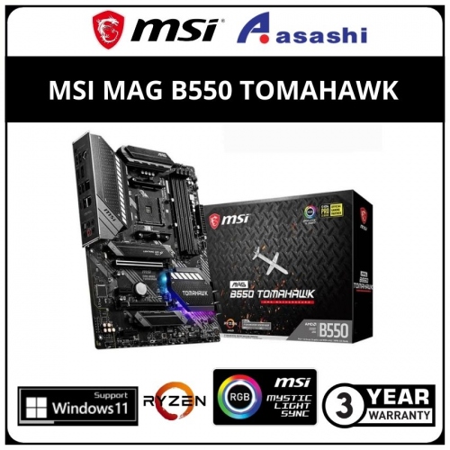 MSI MAG B550 TOMAHAWK (AM4) ATX Motherboard, MAG B550 TOMAHAWK Asashi