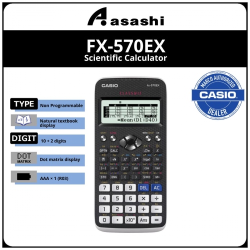 Casio fx 570EX Scientific Calculator, FX 570EX Asashi Technology Sdn